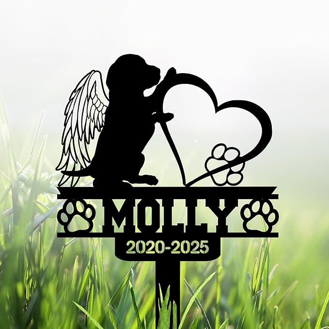 Custom Dog Grave Markers Outdoor | Personalized Pet Graveyard for Pets Owners | Personalized Pet Grave Markers Dog Memorial Headstone | Best Memorial Gifts for Your Furry Friends Passed Away