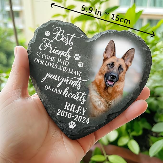 Personalized Dog Memorial Gifts for Loss of Dog, Custom Photo Pet Stone, Personalized Memorial Gifts for Pet Loss, Gift for Cat Lovers, Stones for Dogs, Cemetery Decorations for Grave Q2