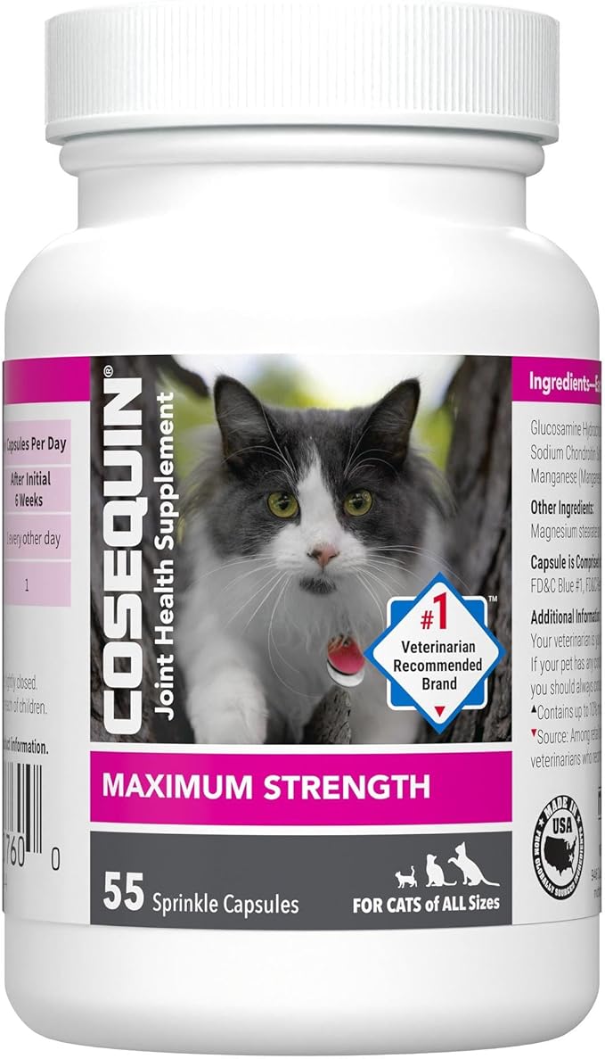 Nutramax Laboratories Cosequin Joint Health Supplement for Cats - With Glucosamine and Chondroitin, 2 Pack, 110 Total Capsules