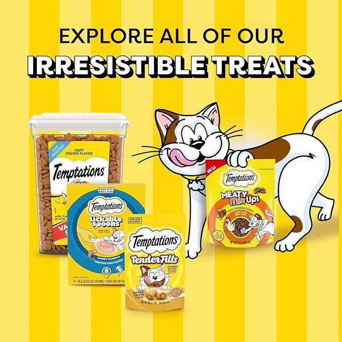 Temptations Lickable Spoons Adult Wet Cat Treats, 72 Spoons, Variety Pack