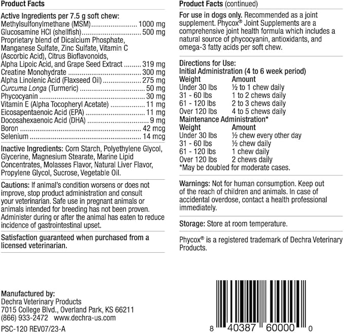 Canine Joint Support, 120 Soft Chews