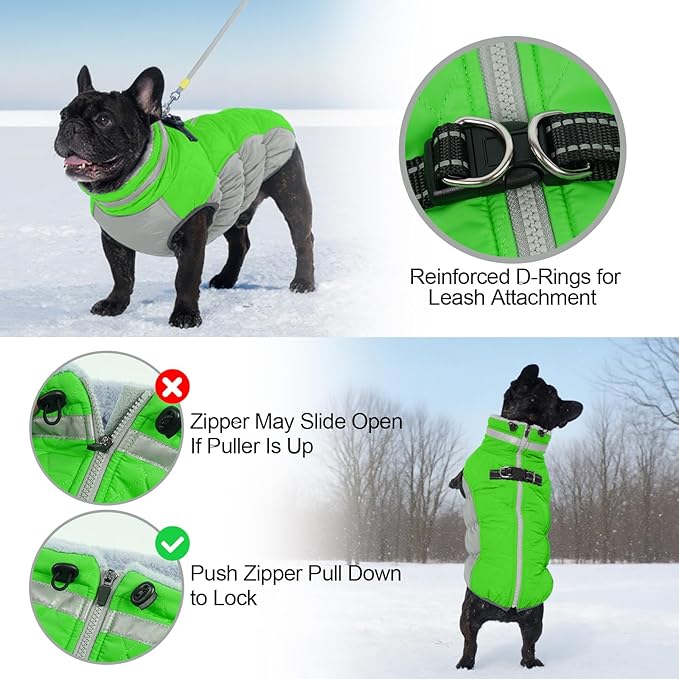 Warm Dog Coats for Large Dogs, Waterproof Dog Jacket with Harness Built in, Zipper Clousure, Fleece Lining, Turtleneck, for Cold Weather, Snowsuit for German Shepherd, Weimaraner, Labrado XXXL