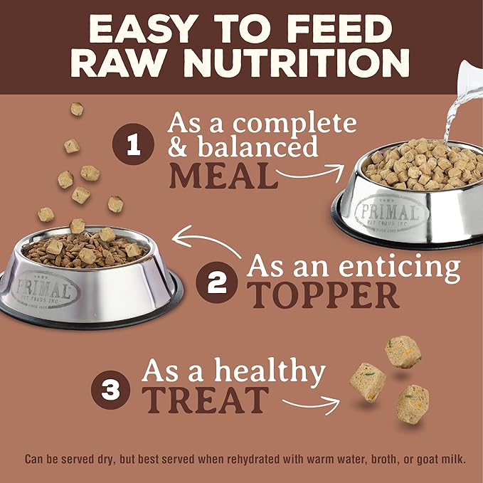 Primal Freeze Dried Dog Food, Pronto Mini Nuggets, Pork; Scoop & Serve, Complete & Balanced Meal; Also Use As Topper or Treat; Premium, Healthy, Grain Free, High Protein Raw Dog Food (16 oz, 2-Pack)