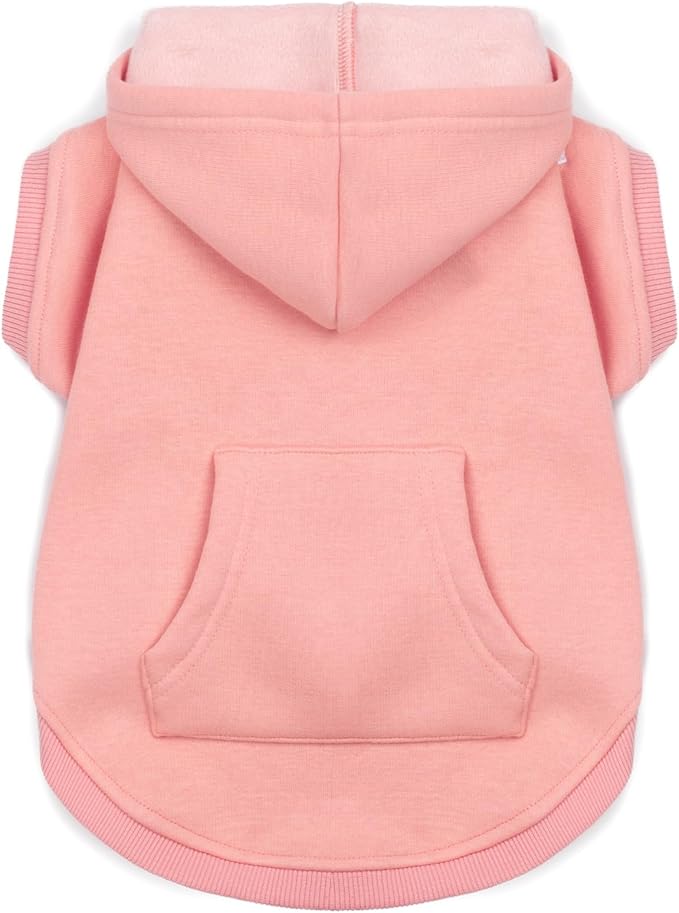 Koneseve Dog Hoodie - Fleece Warm Sweater with Pocket, Soft Clothes for Daily Wear, Basic Hooded Sweatshirts, Winter Coat Clothing, Comfort Tee Shirt Fit for All Breeds Pet - Pink - 3XL