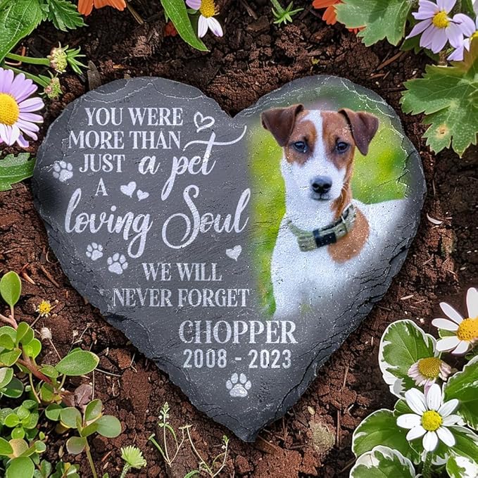 Personalized Dog Memorial Gifts for Loss of Dog, Custom Photo Pet Stone, Personalized Memorial Gifts for Pet Loss, Gift for Cat Lovers, Stones for Dogs, Cemetery Decorations for Grave Q9