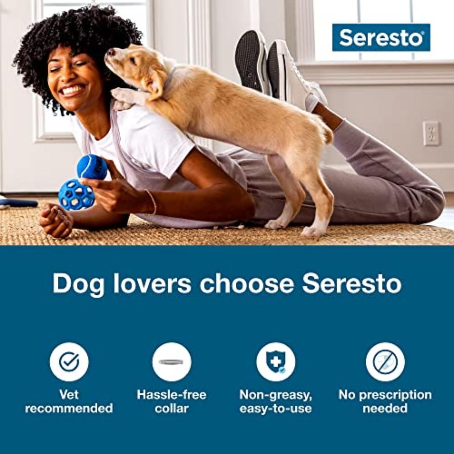 Seresto Small Dog Vet-Recommended Flea & Tick Treatment & Prevention Collar for Dogs Under 18 lbs. | 2 Pack