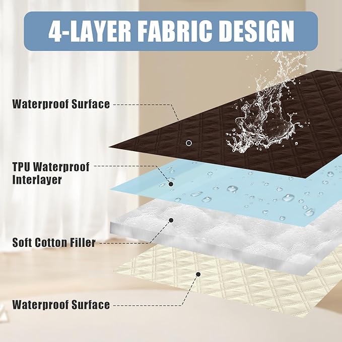 Smiry Waterproof Dog Bed Cover Pet Blanket, Soft Washable Dog Blanket for Furniture Bed Couch Sofa Reversible, Checkered (40"x70", Chocolate/Beige)