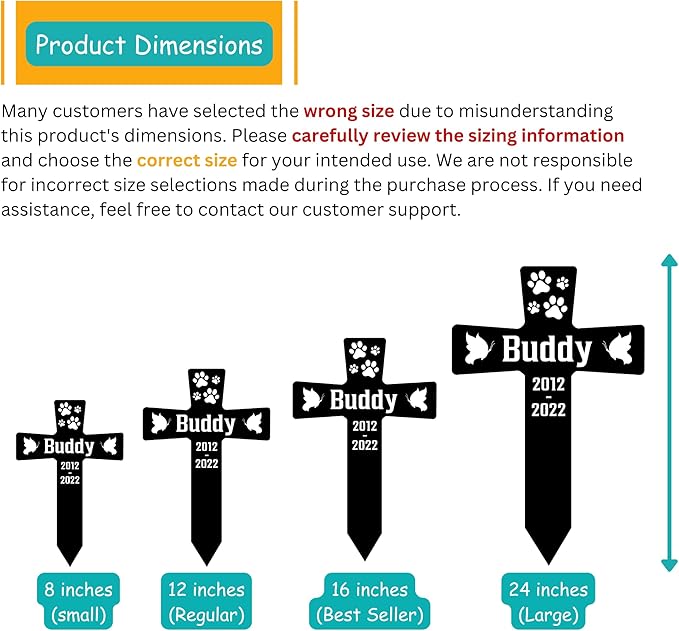 Custom Pet Memorial Grave Marker | Personalized Pet Grave Marker for Outdoor Garden & Cemetery | Engraved Tombstone with Name and Years | Dog or Cat Memorial Stone for Pet Loss Tribute