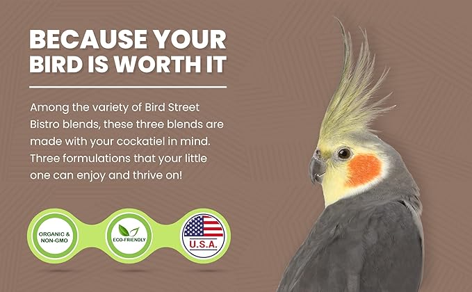 Cockatiel Food Sample 3 Pack - Cooks in 3-15 min w/Natural & Organic Grains - Healthy Non-GMO Fruits, Dried Vegetables, Health Orientated Spices