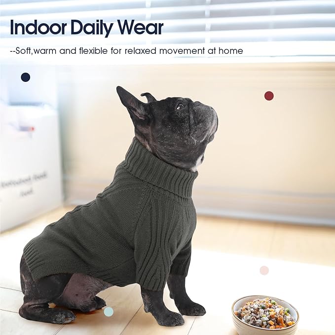 IECOii XXXL Dog Sweater,Warm Dog Sweaters for Extra Large Dogs Girl Boy,Stretchy & Cozy,Turtleneck Knitted Pullover for Pet Wear On Holiday,Easy On Doggy Sweatshirt for Labrador (Grey,XXXL)