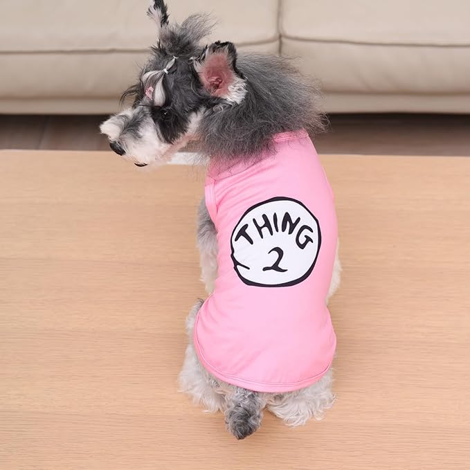 CuteBone Dog Shirts 2-Pack Soft Pet Clothes Breathable Summer Vest for Small Puppy and Stretchy Cat Apparel 2BX21M-D