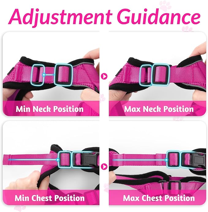 rabbitgoo Cat Harness and Leash for Walking, Escape Proof Soft Adjustable Vest Harnesses for Cats, Easy Control Breathable Reflective Strips Jacket, Rose Red, XS