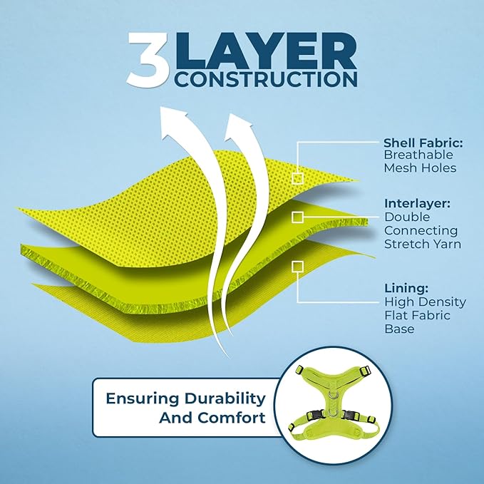 Voyager Step-in Lock Adjustable Cat Harness w. Cat Leash Combo Set with Neoprene Handle 5ft - Supports Small, Medium and Large Breed Cats by Best Pet Supplies - Lime Green, XS