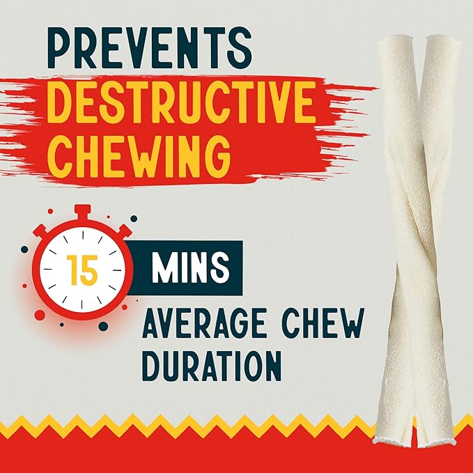 Canine Chews Small Rawhide Twists for Dogs - Pack of 100 5" Dog Treat Stick Twist Beef Dental Chew Dog Toy for Small Dogs and Puppies - Natural Dog Rawhide Sticks