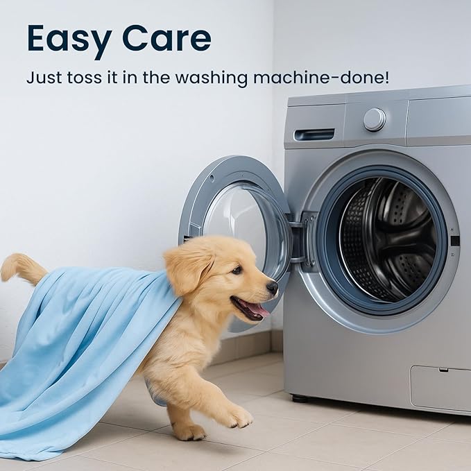 Zonli Premium Cooling Blanket for Dogs-Lightweight Fluffy Pet Throw & Bed Cover,Cooling Mat for Dogs,Cats&Puppies - Breathable,Durable Summer Blanket-Oversized 39"×55" Pet Pad, Machine Washable (Blue)