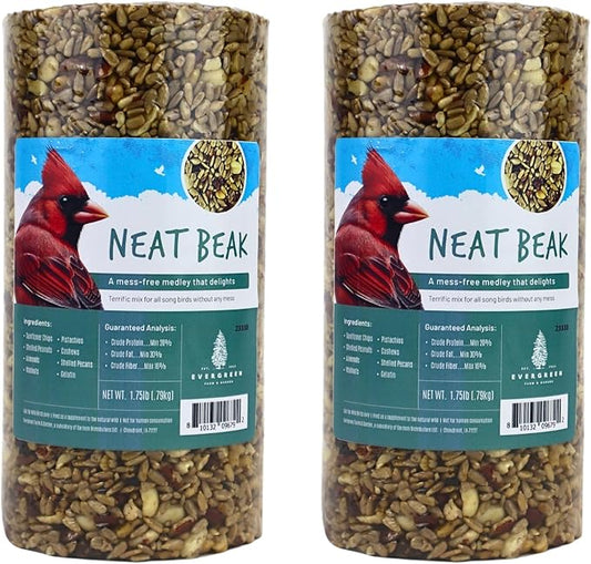 Birdseed Cylinders with Hole - Bird Seed for Outside Wild Birds (Small Cylinder, Neat Beak 2pc)