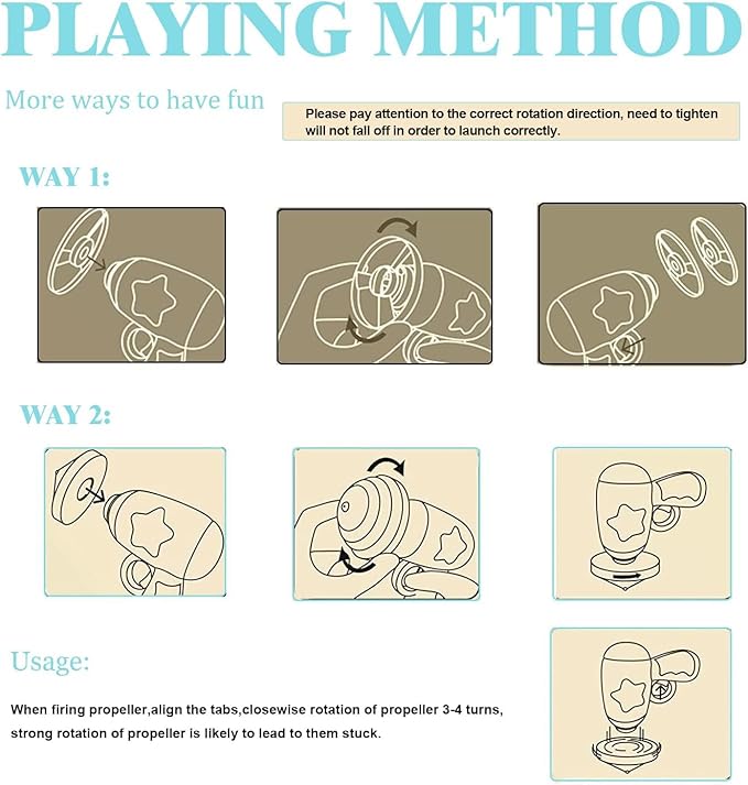 Cat Fetch Toy, Interactive Flying Cat Toy with 1 Light Up Spinning Tops, 1 LED Propellers and 4 Flying Propellers,Kitten Tracks Toy for Training Hunting Chasing(Blue)