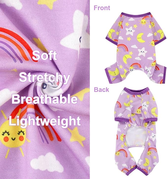 Dog Pajamas for Small Dogs Boy Girl, Dog Clothes Tiny Chihuahua Yorkie Spring Summer Shirt, Cute Puppy Outfit Pjs Jumpsuit Cat Onesie Apparel Pet Clothes