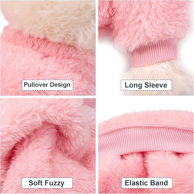 Dog Sweater, 3 Pack Dog Sweaters for Small Dogs, Dog Clothes for Small Dogs Girl Boy, Ultra Soft and Warm Puppy Sweater Dog Coat for Winter Christmas (Large, Pink+Purple+Peach)