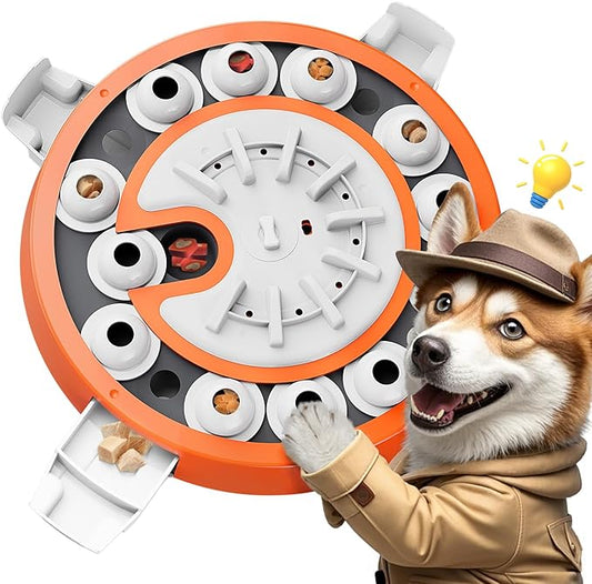 Dog Puzzle Toy, Level 3 in 1 Brain Mental Stimulation Dog Puzzles for Smart Dogs, Interactive Treat Dispenser Cognitive Enrichment Toys Puppy Puzzle Game for Mind Boredom-13.31"x13.31" Orange