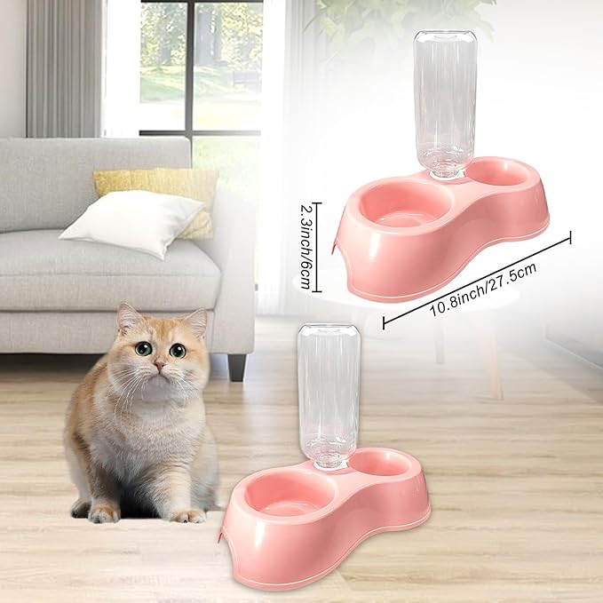 Kitten Starter Kit, 15-Piece Cat Essentials Set Includes Litter Box, Toys, Collars, Scratch Pad, Nail File, Automatic Feed Bowls, Grooming Gloves (Pink)