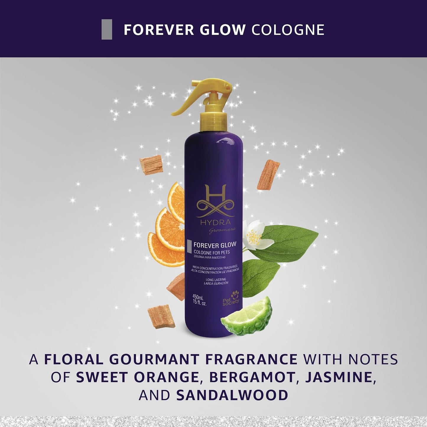 Hydra Groomers’ Forever Glow Cologne, Cat and Dog Cologne and Grooming Spray, 15 Fl Oz