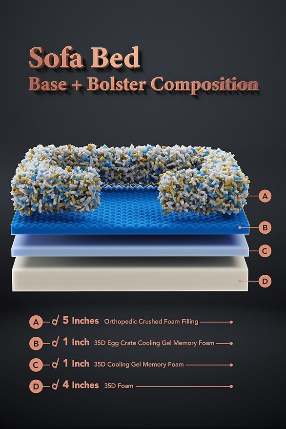 NOAH & PAW Large Dog Bed, 35x25x11 Inch, Orthopedic Dog Beds, Eggshell Memory Foam Infused with Cooling Gel, Inner Cover, Waterproof, Machine Washable (Faux Leather Sofa Collection)