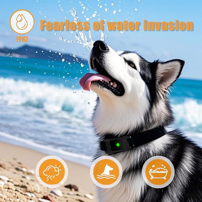 Dog Shock Collar, Pet Training Collar for Dogs with 4200ft Range, IPX7 Waterproof, Dog Bark Collar with 4 Modes & Safety Lock, Rechargeable E-Collar for All Breeds - Correct Bad Habits