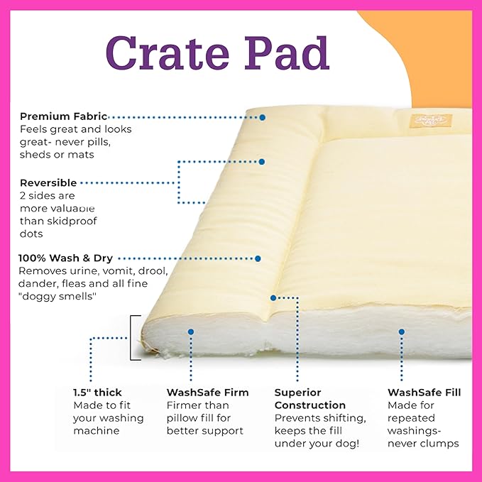 Pet Dreams 3-Piece Set Includes Dog Crate Cover, Dog Mat & Bumper Pad- Washable Kennel Bedding fits iCrate Cages 24, 30, 36, 42 Inch (Grey, X Large, 42")