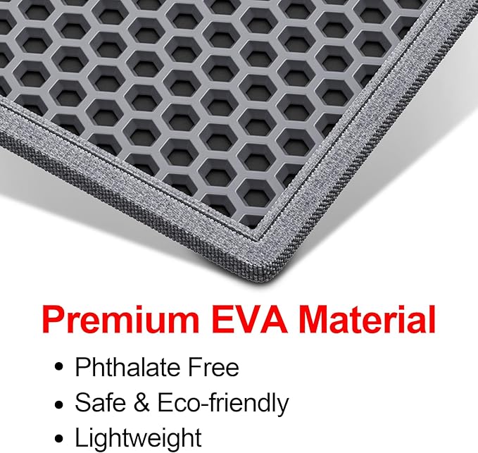 Cat Litter Box Mat: 47"x 36" Waterproof Kitty Cat Litter Trapping Mat, Easy-clean Double-layer Scatter Control Pad Rug(Grey)