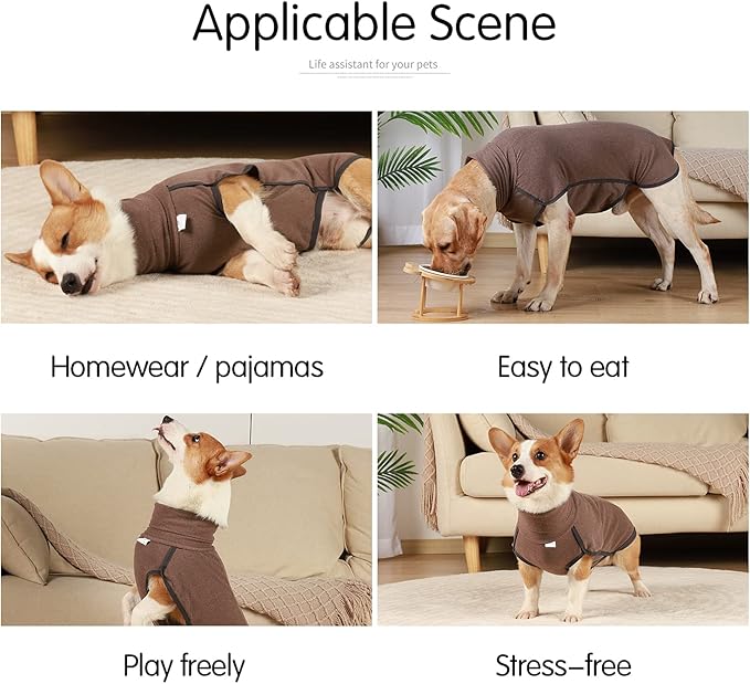 Dog Sweater Pullover Cold Weather Vest for Dogs Dog Sweatshirt & Jacket for Indoor and Outdoor Use (Small, Brown)