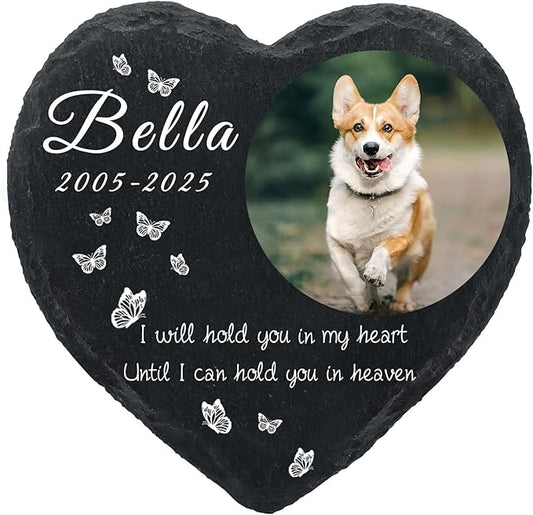 Dog Memorial Gifts for Loss of Dog Cat,Personalized Pet Memorial Stone with Photo Name,Custom Pet Remembrance Gifts,Cat Memorial Sympathy Gift,Dog Passing Away Gifts,Memorial Plaques for Dogs