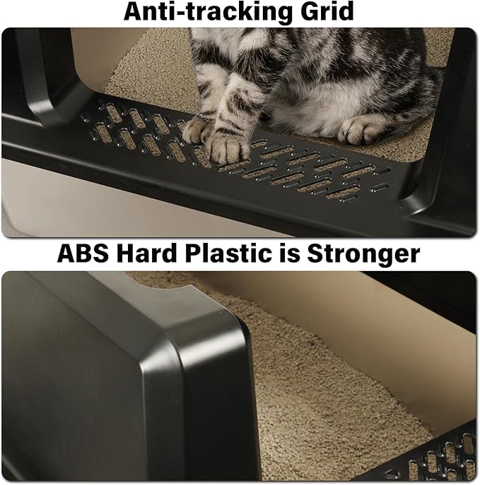 Stainless Steel Cat Litter Box XXXL-Extra Large 28"x20.5"x14" Metal Litter Box High Sides for Big Cats&Multiple Cats, Cat Litters Boxes with lid Easy to Clean, No Odor, Anti-Urine Leakage