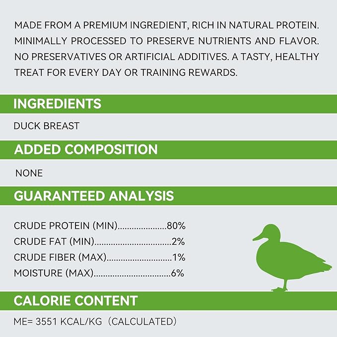 OPET Freeze Dried Cat & Dog Treats,Single Ingredient High Protein Grain Free Crunchy Cat Treats，Healthy Training Treats（Duck, 1.59 oz）