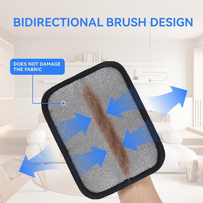 Pet Hair Removal Glove, Electrostatic Reusable with Hair Collection Bag, for Dogs & Cats, Suitable for Sofas, Furniture, Carpets, Car Seats - 1 Pcs