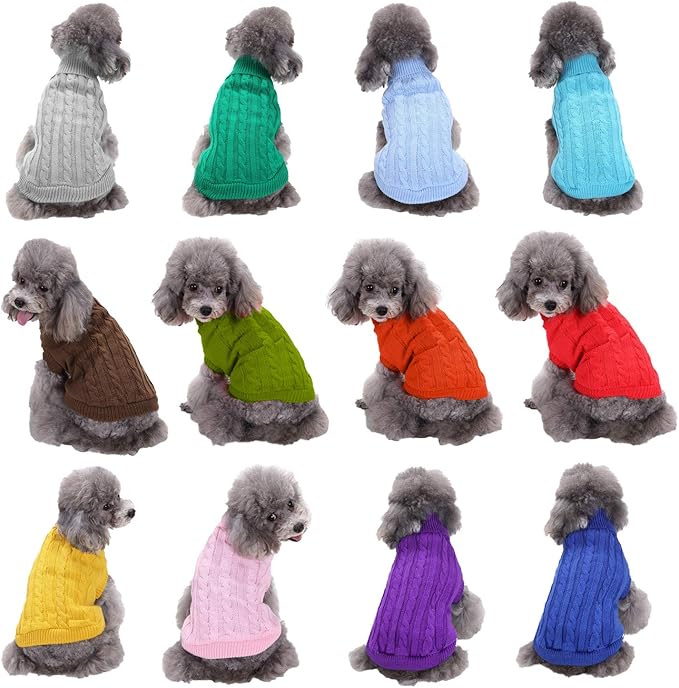 Dog Sweater, Warm Dog Sweaters for Small Dogs Medium Large Dogs, Cute Winter Classic Turtleneck Pet Sweater Cat Sweater Dog Clothes Coat Dog Christmas Sweaters for Girls Boys Dog Puppy Cat