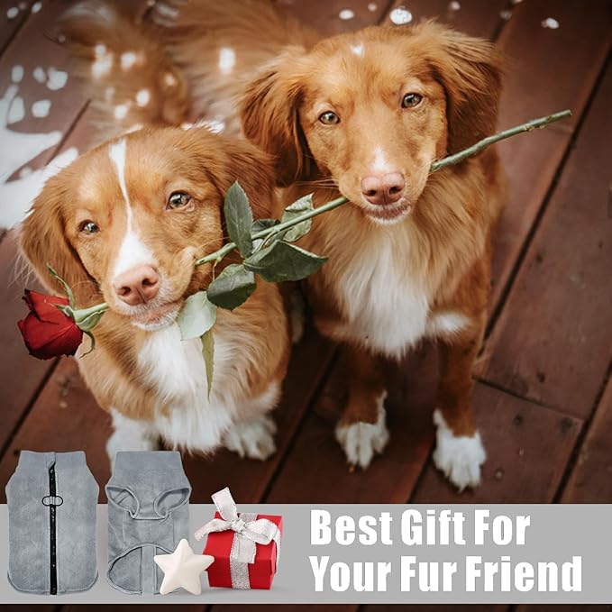 Idepet Dog Fleece Vest Sweater Zip Up Warm Pullover Dogs Jacket with D-Ring Leash Winter Cold Weater Coat Pet Sweatershirt Clothes Hoodie for Small Medium Dogs Boy Girl (Gray, L)