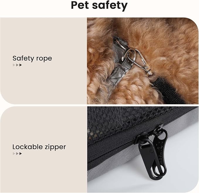 Dog Car Carrier Light Weight, Dog Carrier for Cars Easy to Assemble, Dog Cars Crate Portable and Breathable, Foldable Pet Carrier for Both Indoor and Outdoor Use, Dogs Travel Crate with Curtain Brown