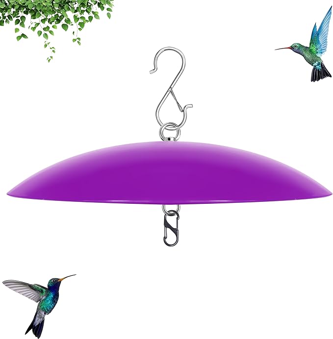 13" Bird Feeder Rain Cover,Bird House Dome,Hummingbird Feeder Guard,Proof for Shepherd's Hook Outdoors, (Purple), 1Pack