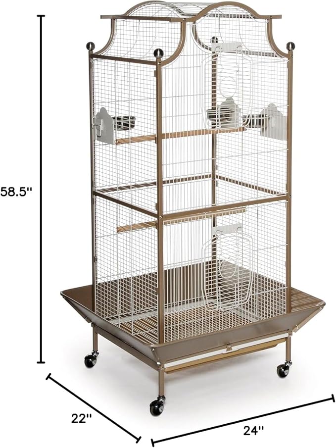 Retro Renaissance Iron Select Bird Cage with Elegant Design, Durable Construction, Easy-Clean Tray Coco