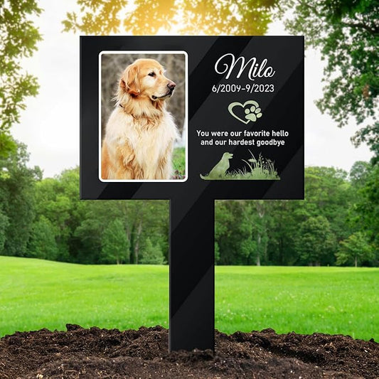 Custom Pet Cemetery Markers - Outdoor Dog & Cat Grave Markers (B-Rectangle1)