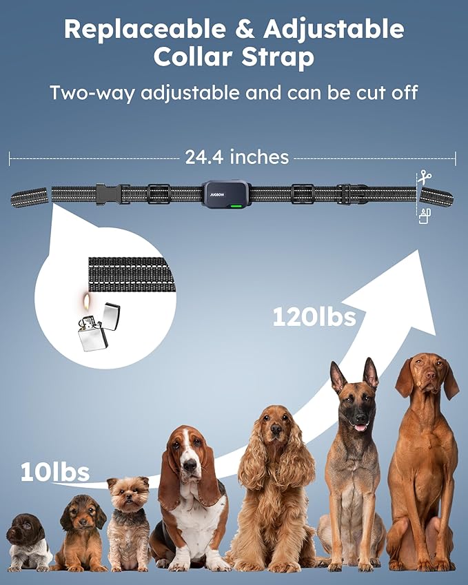 Jugbow Dog Shock Collar 2 Dogs (10-120Lbs) - 4200FT Dog Training Collar with Remote IPX7 Waterproof Electric Collar with 4 Training Modes, Rechargeable e-Collar for Lager Medium Small Dog Dark Blue