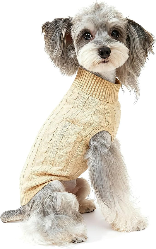 Dog Sweater for Small Medium Large Dogs - Warm Winter Turtleneck Knit Dog Sweaters Soft Pet Cat Clothes Christmas Coat Indoor Outdoor Use for Puppy Kitten Male Female Girl Boy Pets