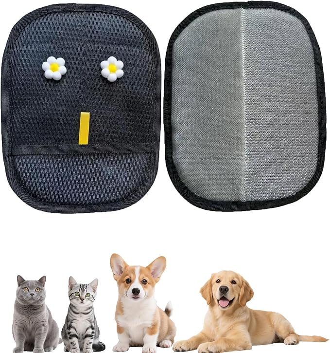 Extra Large Pet Hair Removal Glove - Upgraded Reusable Thickened Electrostatic Pet Grooming Glove with Cute Design for Furniture, Sofa & Clothes