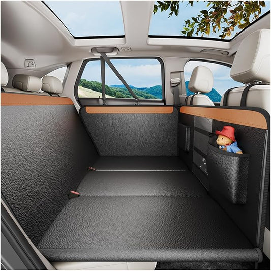 Back Seat Extender for Dogs,Upgraded PU Leather Dog Car Cover for Back Seat with Hard Bottom Holds 400lbs,Waterproof Seat Protector Dog Hammock for Car, Universal Fits SUV Small Truck