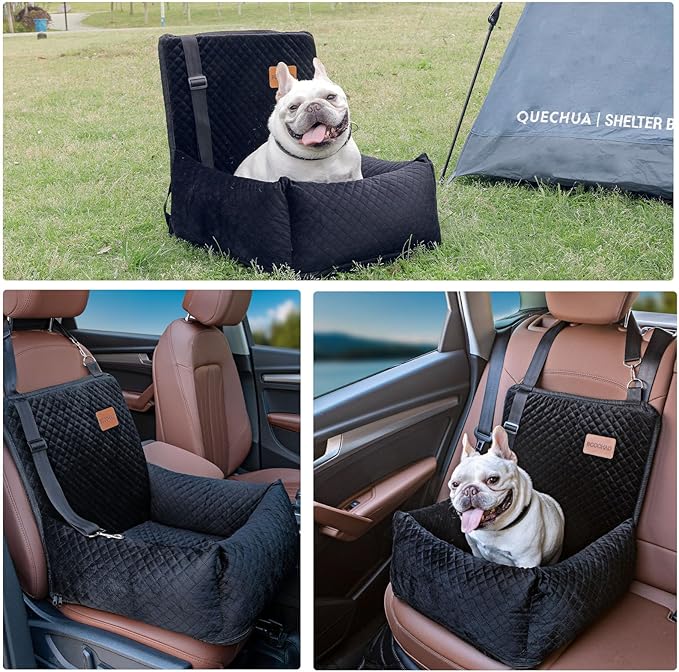 Dog Car Seat Pet Booster Seat Pet Travel Safety Car Seat,The Dog seat Made of Materials is Safe and Comfortable, and can be Disassembled for Easy Cleaning (Black)