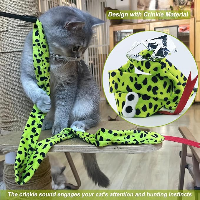 Interactive Cat Toy Wand with Catnip Mouse, Cat Teaser Wand Rainbow String for Bored Indoor Adult Cats and Kittens (8 Pack)