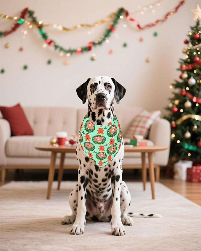 PET SHOW 100 Pack Christmas Dog Bandanas Bulk for Medium Extra Large Dogs Seamless Scarves XL Xmas Triangle Bibs Kerchief Set Pet Girl Boy Holiday Party Grooming Accessories, L
