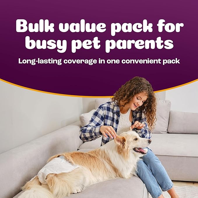 Inspire Pet Care Dog Diapers Female Dogs | Bulk Value Doggie Incontinence, Accidents, for Heat, Pee or Period and Housebreaking (X-Large (56 Count))