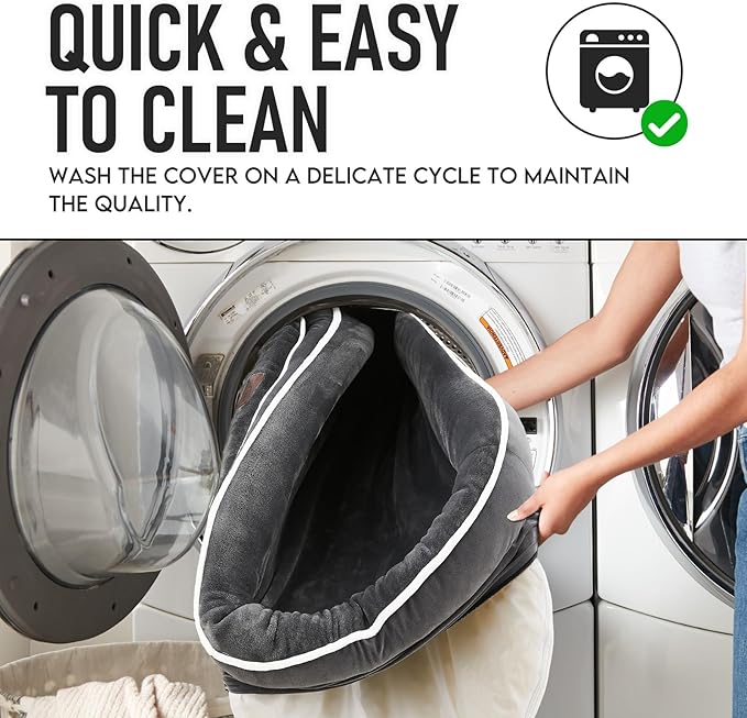 OhGeni Orthopedic Big Dog Couch Pet Sofa XL Sized Cat Beds with Comfort Foam Support, Soft Comfortable Fabric, Machine Washable Waterproof Removable Cover, 42-Inch (Gray)